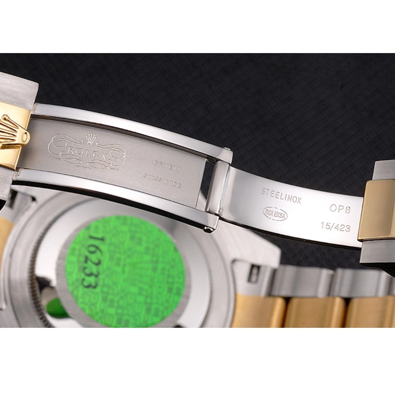Aaa replica watch Two Bezel Rolex And Swiss Gold Bracelet Steel Submariner Tone Black Dial 0706
